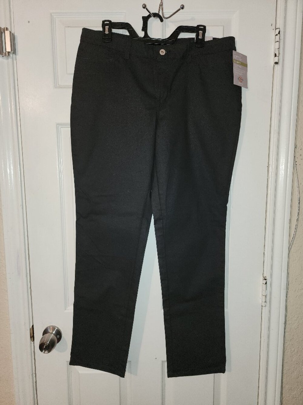 Dickies Women's Slim Fit Skinny Stretch Twill Pants Black Size 14R NWT